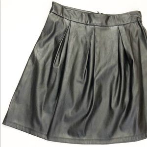 Faux Leather A Line Skirt